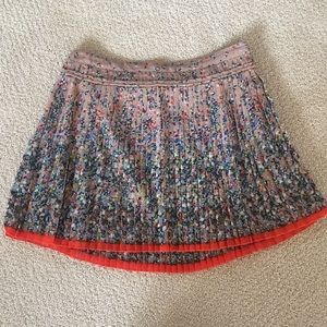 Pleated printed skirt